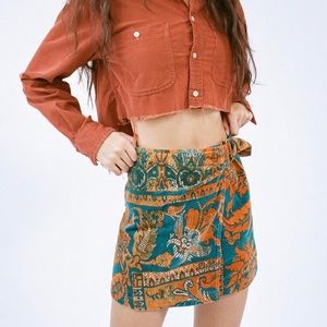 NWT UO Saturn Corduroy Wrap Mini Skirt